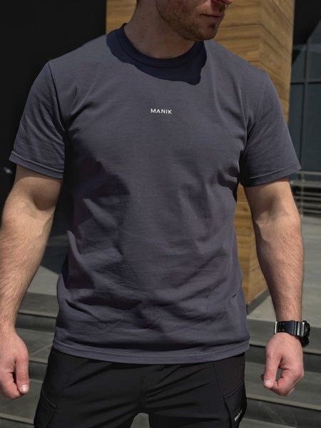Чоловіча футболка Logo з бавовни, Сірий, 48 (S)