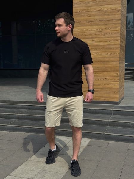 Чоловіча футболка Logo з бавовни, Чорний, 48 (S)