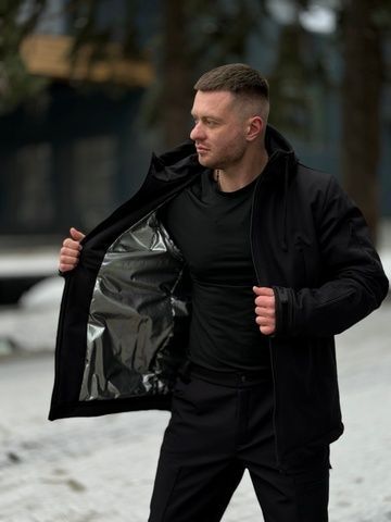 Чоловічий зимовий костюм на флісі Softshell Omni-Heat, Чорний, 48 (S)