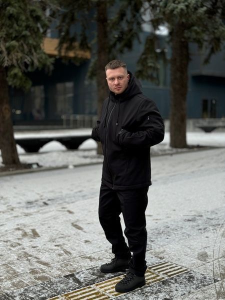Чоловічий зимовий костюм на флісі Softshell Omni-Heat, Чорний, 48 (S)