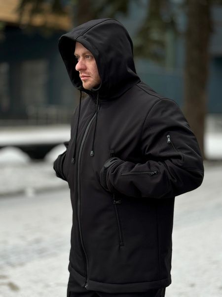 Чоловічий зимовий костюм на флісі Softshell Omni-Heat, Чорний, 48 (S)