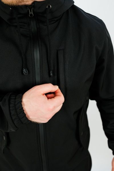 Чоловіча куртка на флісі Softshell софтшелл, Чорний, 48 (S)