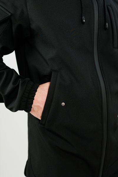 Чоловіча куртка на флісі Softshell софтшелл, Чорний, 48 (S)