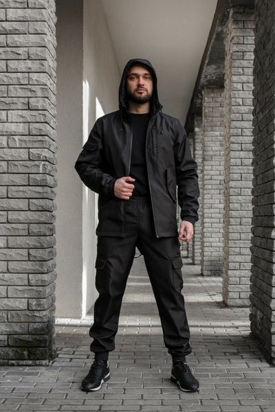 Чоловічий спортивний костюм Urban, Чорний, 48 (S)