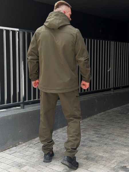 Чоловічий водовідштовхуючий костюм на флісі Softshell Молнія, Хакі, 48 (S)
