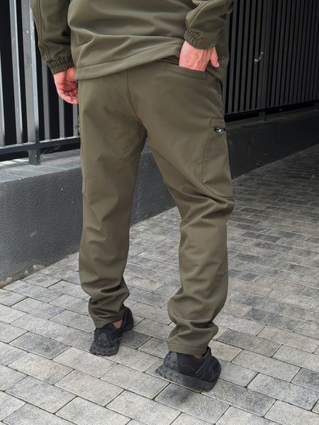 Чоловічий водовідштовхуючий костюм на флісі Softshell Молнія, Хакі, 48 (S)