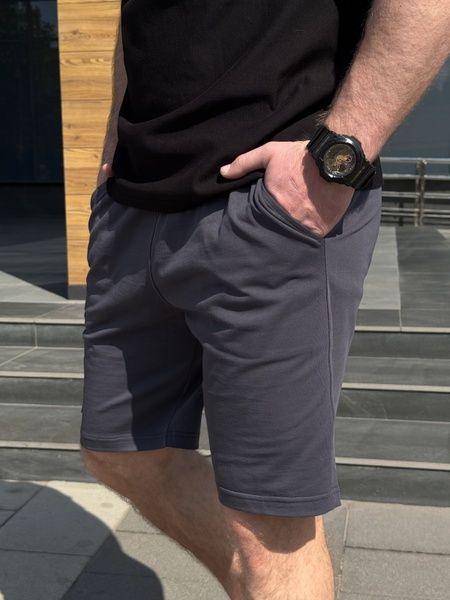 Чоловічі шорти карго з турецької двунитки, Темно-сірий, 48 (S)