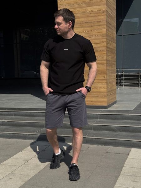 Чоловічі шорти карго з турецької двунитки, Темно-сірий, 48 (S)